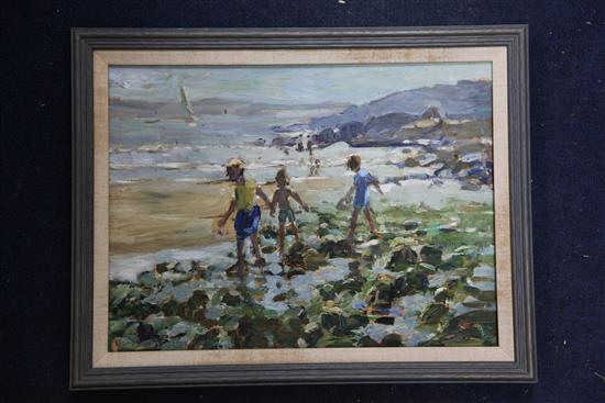 Attributed to Dorothea Sharp Children on the shore 11.5 x 15.5in.